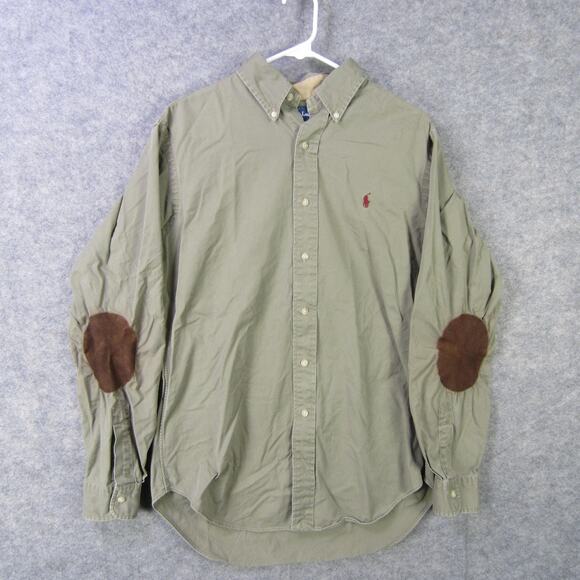 Ralph Lauren Other - Ralph Lauren Shirt Mens Medium Green Classic Fit Button Down Elbow Patch Preppy